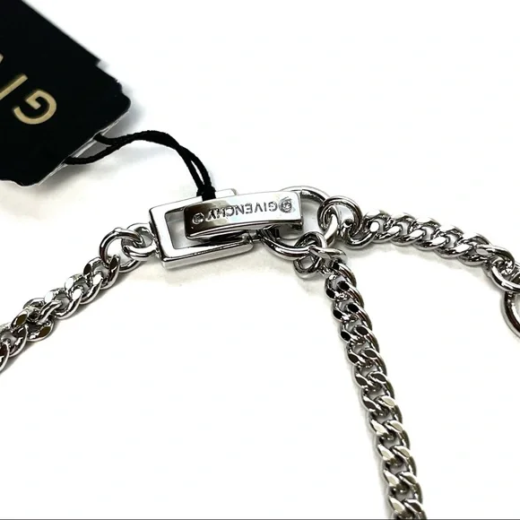 Givenchy | NWT Double Layered Crystal Rhodium Pave Y-Necklace - Picture 13 of 15